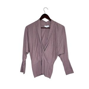 Loft Mauve Angora Knit Wrap Sweater XL Vintage Y2K Ballet Preppy